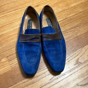 MEZLAN JORDI Men’s Shoes blue & brown suede & calfskin leather loafers size 8M